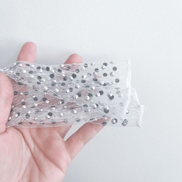 NWOT Hot & Delicious Womens Kylie Embellished Mesh Crop Top White Size Large - Picture 7 of 8